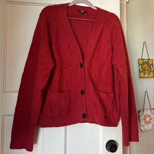Uniqlo Red Cardigan
